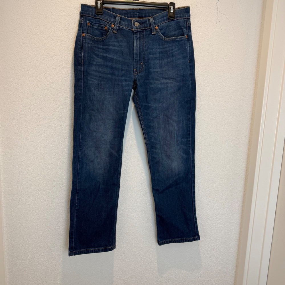 Levi Strauss & Co 514 Straight Fit Dark Wash Denim Jeans Mens 32x30